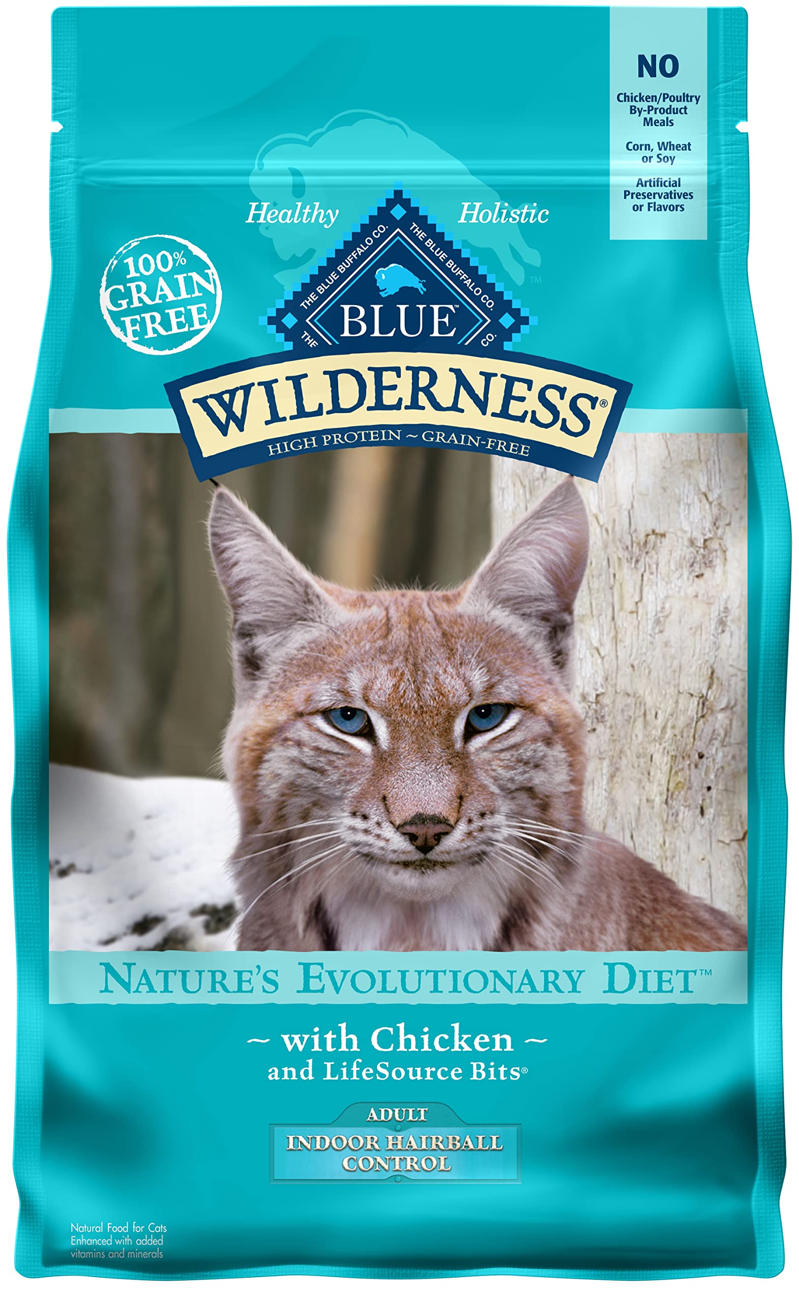 Blue Buffalo, Wilderness Adult Indoor Hairball Control Cat Food Chicken, 64 Ounce