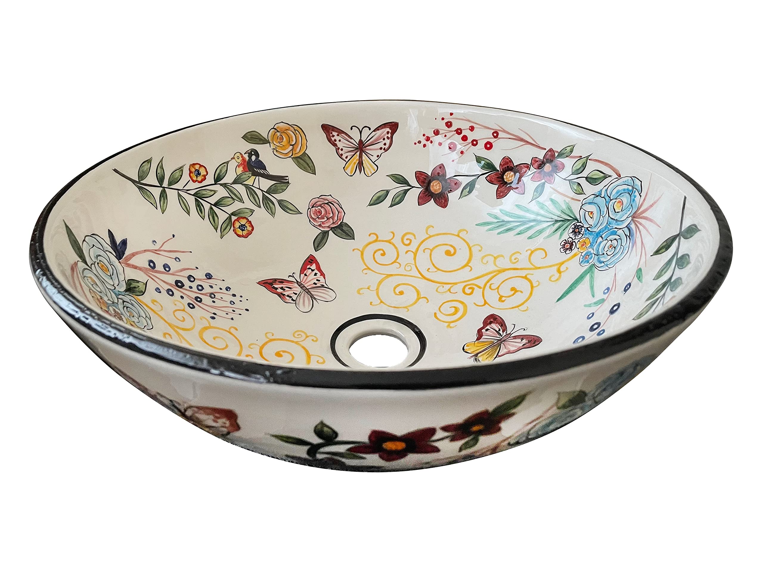 Bathroom Vessel Butterfly Sink, Ceramic Countertop Basin, Sink Bowl, Bath Vanity Sink, Bathroom Remodeling, Lavatory, Kitchen Washbasin