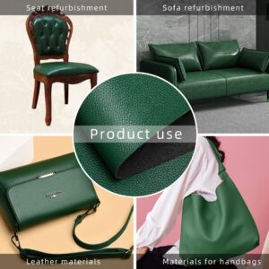 Soft PU Leather Large Faux Leather 36" x 54", 0.8 mm Thickness Faux Leather Fabric by The Yard Leather Material for Upholstery Couch Sofa Bags Chairs Car Seats DIY Crafts (Green)