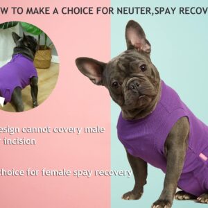 Wabdhaly Dog Surgery Recovery Suit for Female Spay,Puppy Surgical Recovery Zip Up Suit,Anti-Licking Bodysuit for Abdominal Wounds,Cone Alternative Recovery Blank Suit for Dogs