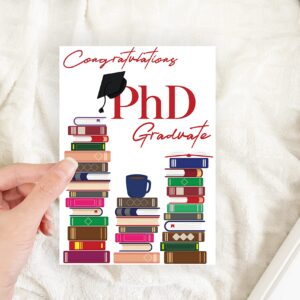 Red Door Inspirations Graduation Card - MBA and PhD Graduate Graduation Card. Includes single card and envelope. (PhD Graduate)