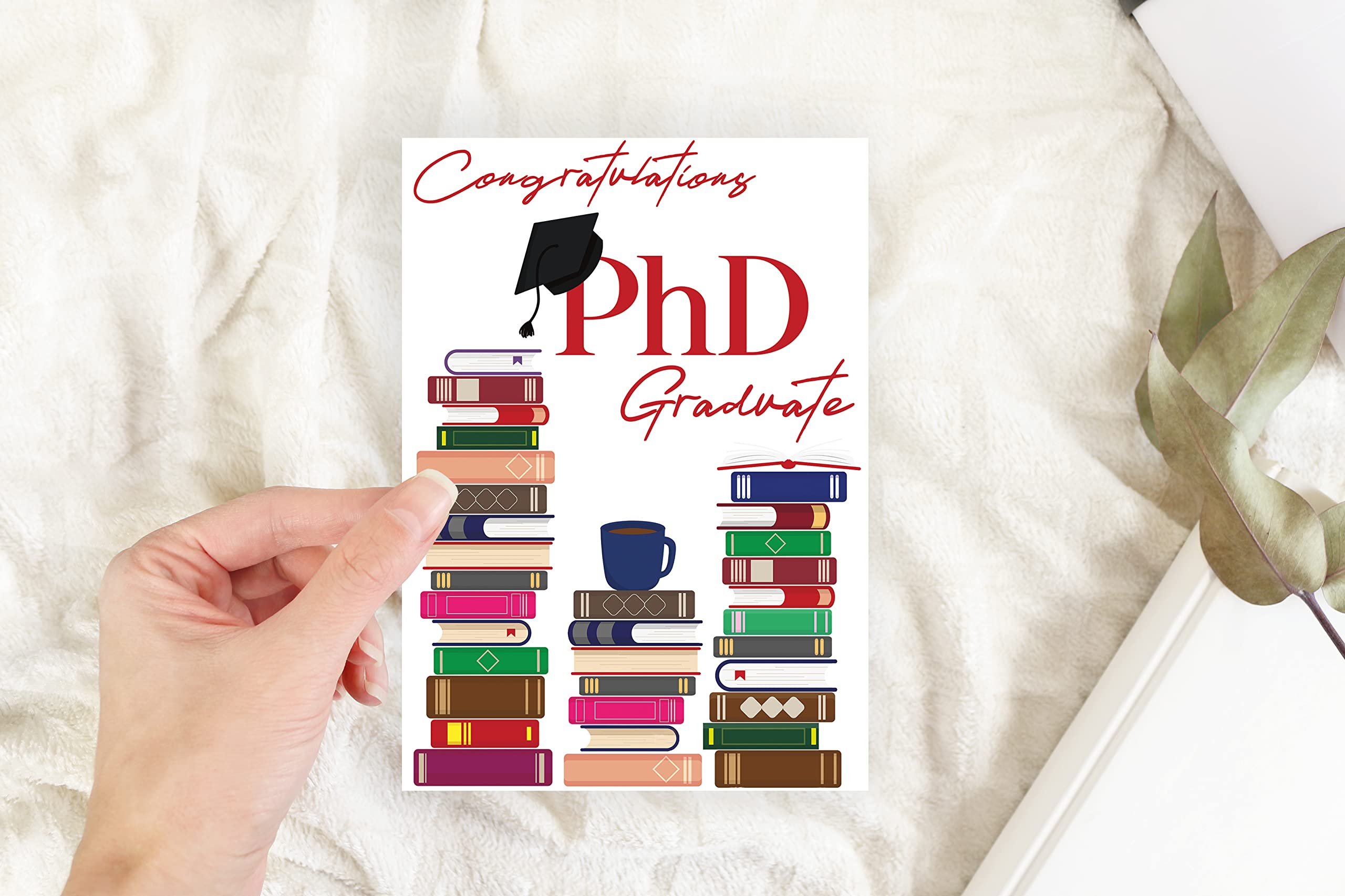 Red Door Inspirations Graduation Card - MBA and PhD Graduate Graduation Card. Includes single card and envelope. (PhD Graduate)