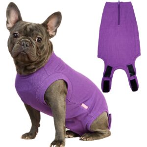 Wabdhaly Dog Surgery Recovery Suit for Female Spay,Puppy Surgical Recovery Zip Up Suit,Anti-Licking Bodysuit for Abdominal Wounds,Cone Alternative Recovery Blank Suit for Dogs