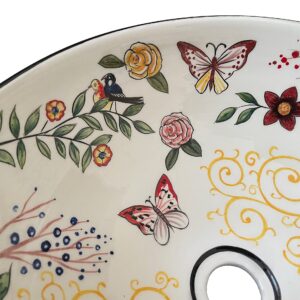 Bathroom Vessel Butterfly Sink, Ceramic Countertop Basin, Sink Bowl, Bath Vanity Sink, Bathroom Remodeling, Lavatory, Kitchen Washbasin