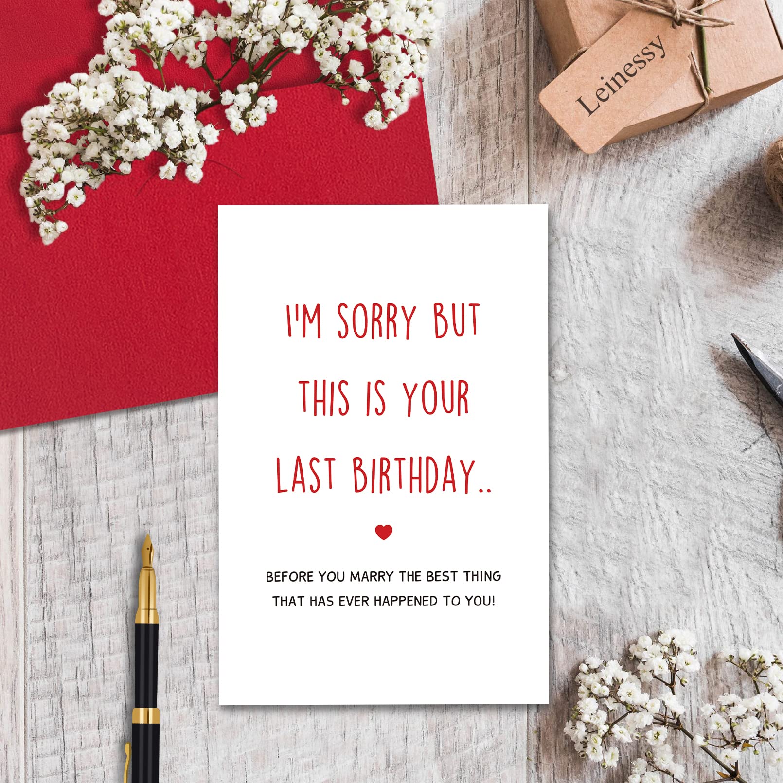 Leinessy Funny Fiancé Birthday Card, Rude Happy Birthday Card, Humor Bday Card for Husband to Be, Fiance Birthday Gift