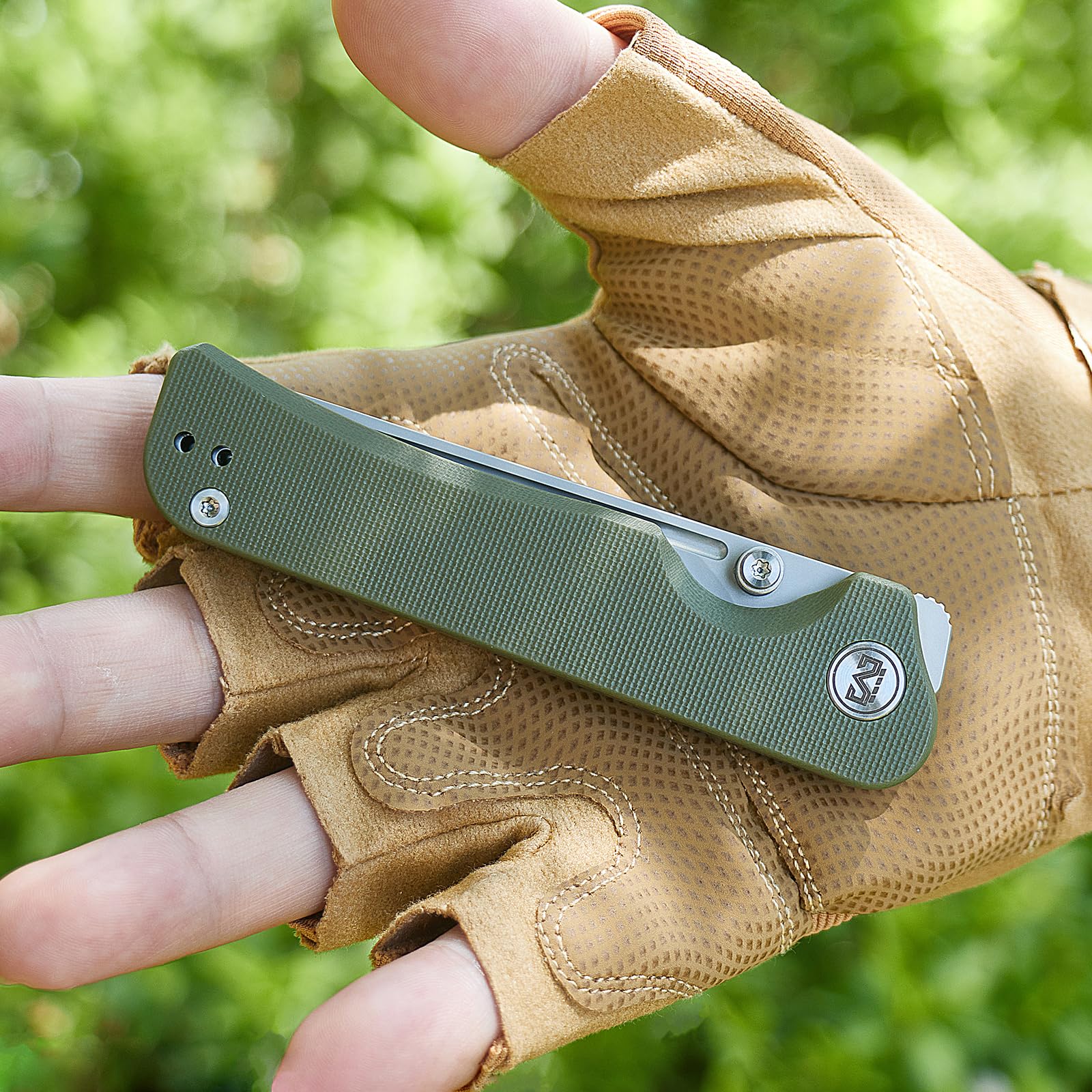 Miguron Knives M Pagos Front Flipper Folding Knife 3.16" Sandblasting 14c28n Blade Green G10 Handle Camping Hiking Pocket Knife MGR-807SGN