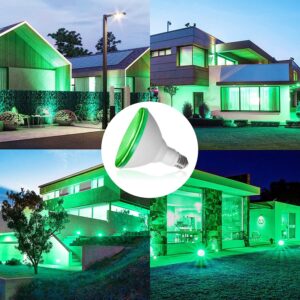 PAR38 Green Flood Light Bulbs, 15 Watt Green LED Flood Light 100W Equivalent, E26 Base Outdoor Green Light Bulbs for Halloween Light Bulbs, Party Decoration, Porch, Home/Holiday Lighting(2 Pack)