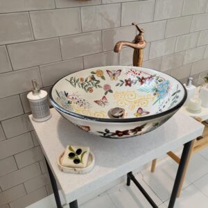 bathroom vessel butterfly sink, ceramic countertop basin, sink bowl, bath vanity sink, bathroom remodeling, lavatory, kitchen washbasin