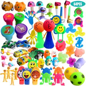 party favors for kids, 64 pcs easter small toys prizes bulk, easter basket goodie bag stuffers, pinata easter egg fillers, treasure box toys for classroom, prize box birthday gift bag student rewards