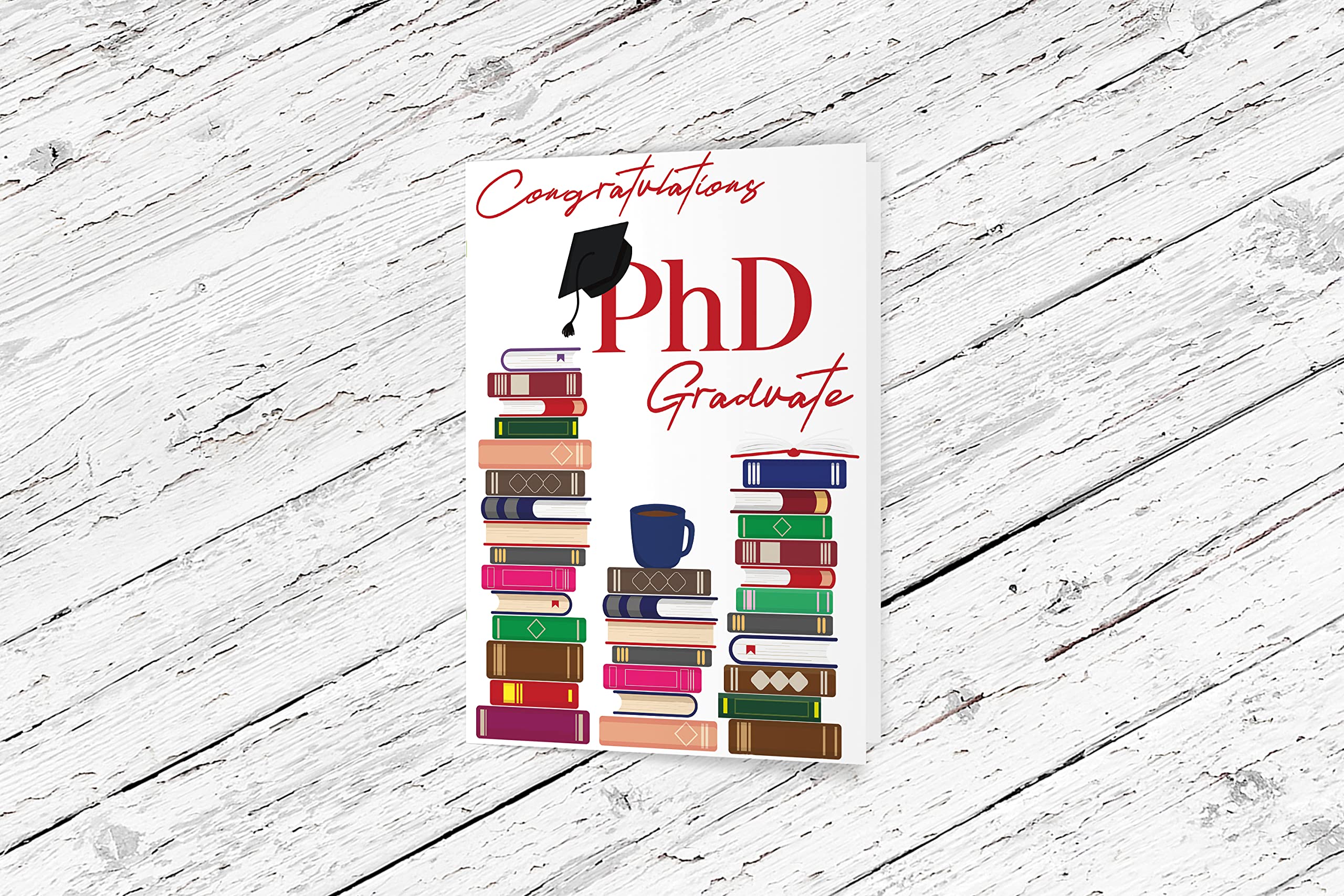 Red Door Inspirations Graduation Card - MBA and PhD Graduate Graduation Card. Includes single card and envelope. (PhD Graduate)