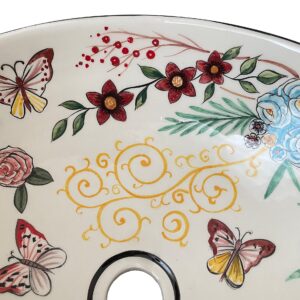 Bathroom Vessel Butterfly Sink, Ceramic Countertop Basin, Sink Bowl, Bath Vanity Sink, Bathroom Remodeling, Lavatory, Kitchen Washbasin