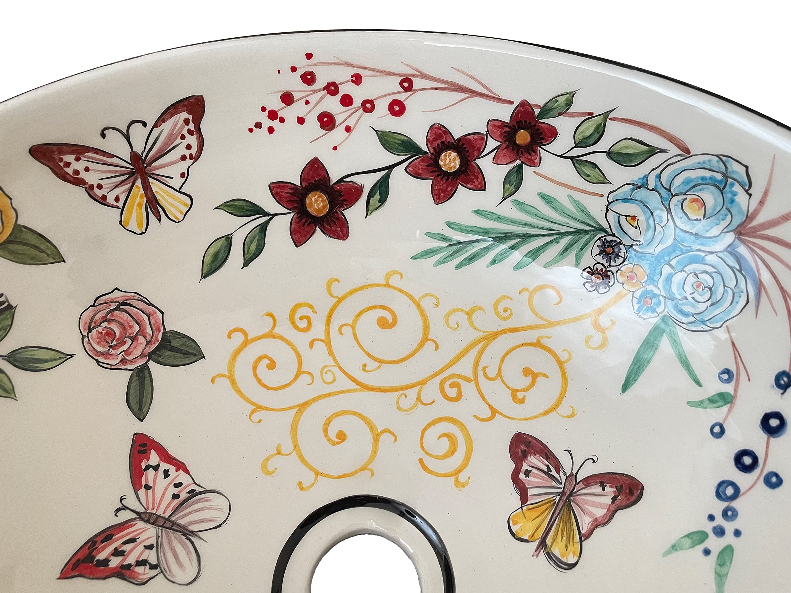 Bathroom Vessel Butterfly Sink, Ceramic Countertop Basin, Sink Bowl, Bath Vanity Sink, Bathroom Remodeling, Lavatory, Kitchen Washbasin