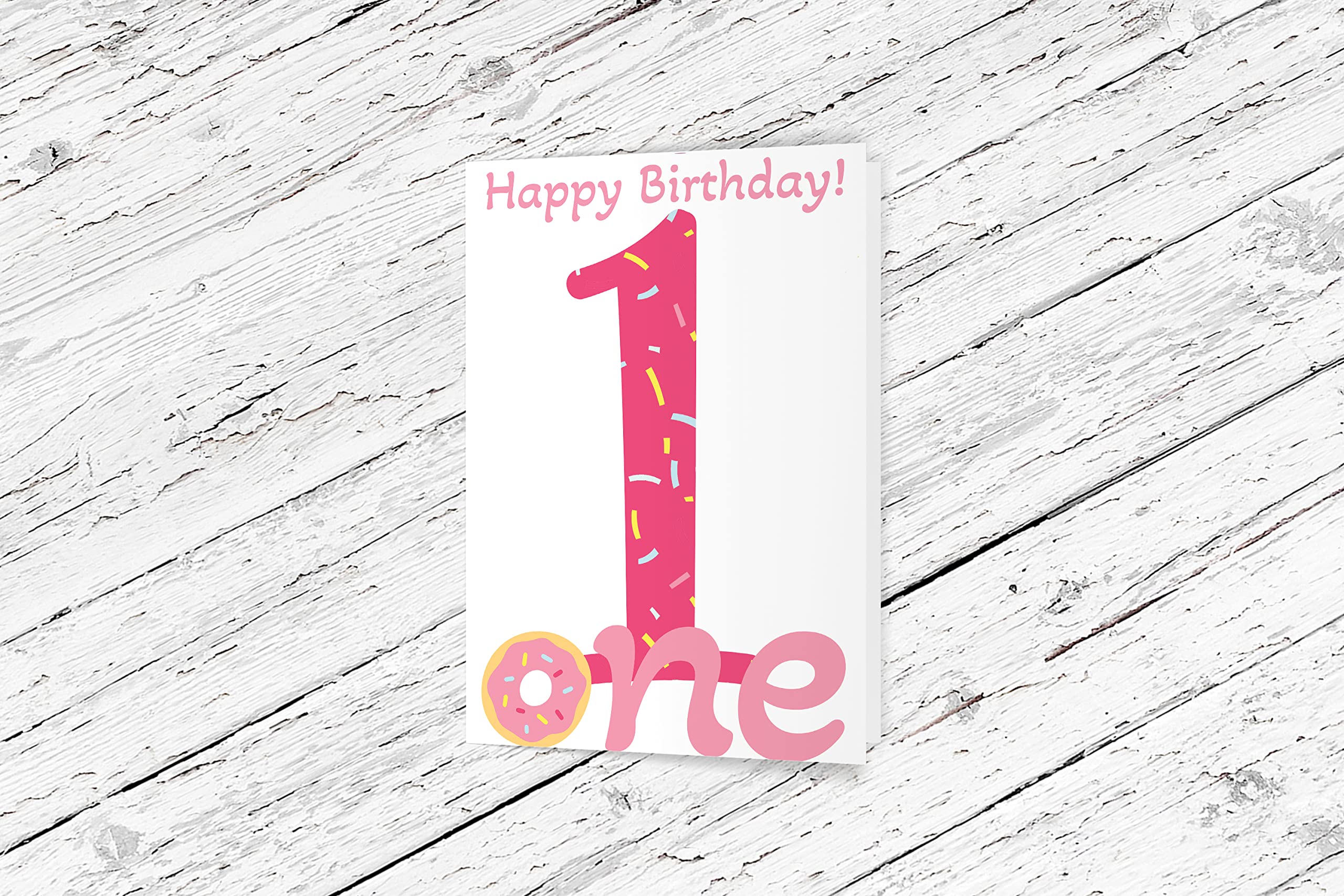 Red Door Inspirations One Sweet Birthday, First Birthday Card for 1 year old Daughter, Niece, Granddaughter, Cousin,or Friend. Single Greeting Card with Envelope. (ONE Sweet BIrthday)