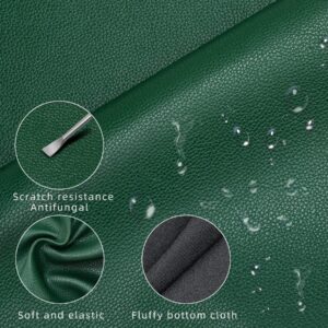 Soft PU Leather Large Faux Leather 36" x 54", 0.8 mm Thickness Faux Leather Fabric by The Yard Leather Material for Upholstery Couch Sofa Bags Chairs Car Seats DIY Crafts (Green)