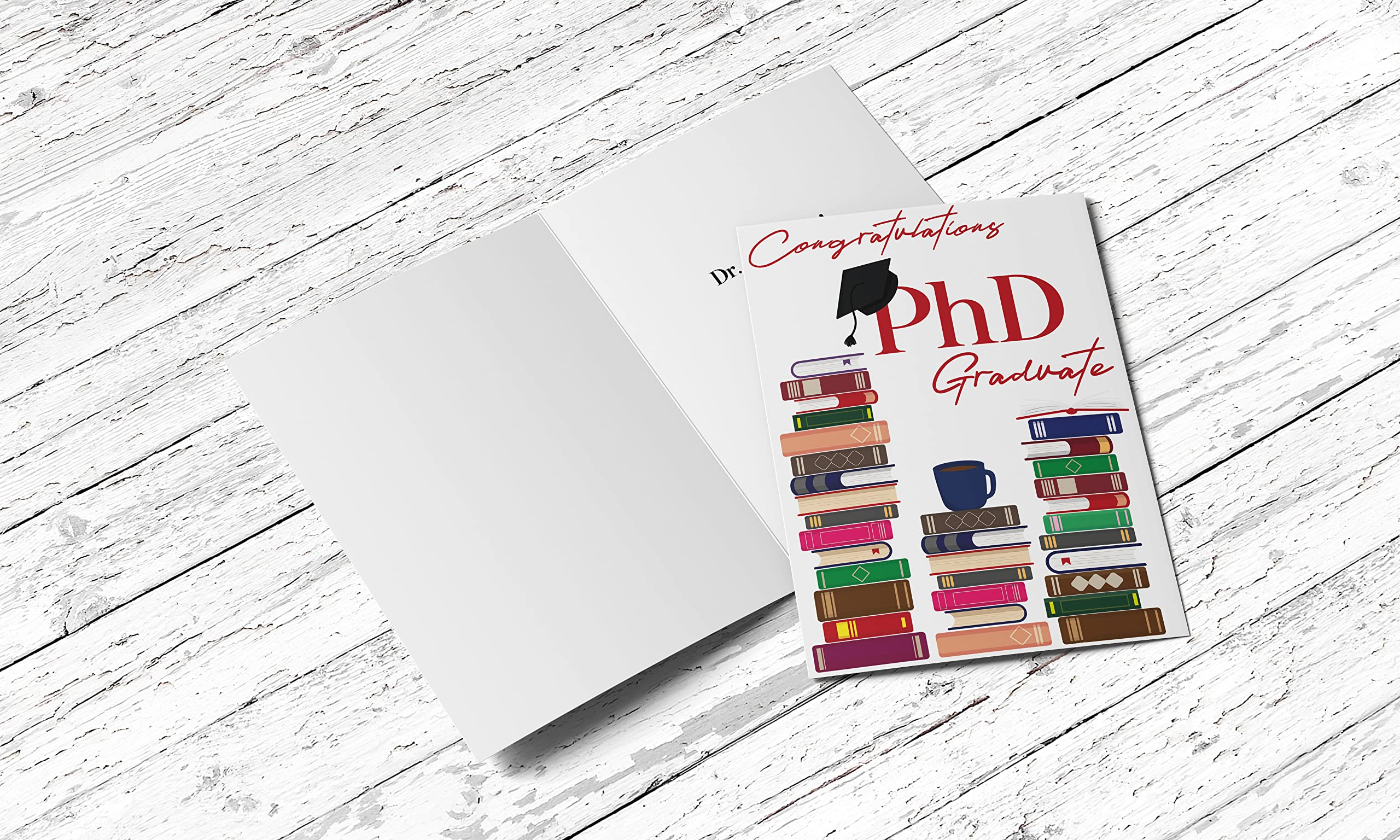 Red Door Inspirations Graduation Card - MBA and PhD Graduate Graduation Card. Includes single card and envelope. (PhD Graduate)