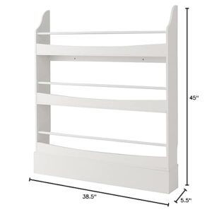 Tangkula Kids Bookshelf, Freestanding 4 Tier Bookcase for Books & Magazines & Newspapers, 2 Anti-Tipping Kits, Toys Storage Shelf in Kids Room Living Room Nursery Study (White, 3 Tier)