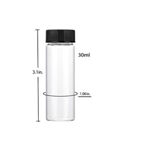 BKMAMLAB 30ml Clear Small Glass Vials 30pcs with Screw Caps(30pcs)