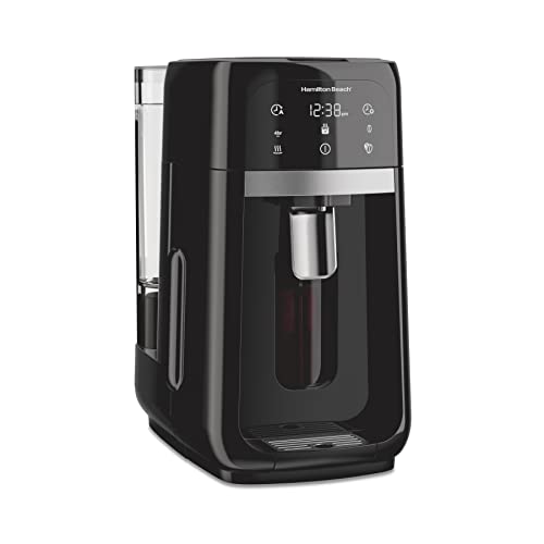 Hamilton Beach One Press Programmable Dispensing Drip Coffee Maker with 14 Cup Internal Brew Pot, Removable Water Reservoir, Black Next Gen (47601)