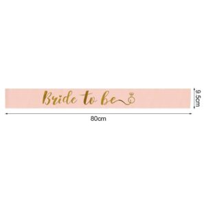 Team Bride Sash, 6 Team Bride Sashes + 1 Bride to Be Sash Bride Tribe Bridesmaids Sashes Rose Gold Bridal Shower Decoration for Bridal Shower Bachelorette Parties