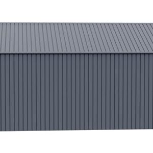 Arrow Shed Elite 12' x 16' Outdoor Lockable Gable Roof Steel Storage Shed Building, Anthracite