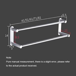 XHALERY Simple Shelf, Double Tea Towel Holder for Hanging Over The Kitchen Cupboard Door - 41Cm/16.14Inch Towel Rack - No Drilling Necessary - Also Suitable As a Bath Towel Rail/Black/71CM