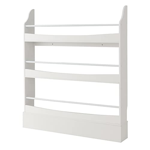 Tangkula Kids Bookshelf, Freestanding 4 Tier Bookcase for Books & Magazines & Newspapers, 2 Anti-Tipping Kits, Toys Storage Shelf in Kids Room Living Room Nursery Study (White, 3 Tier)