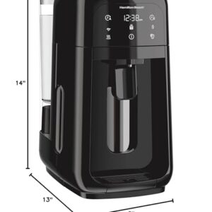 Hamilton Beach One Press Programmable Dispensing Drip Coffee Maker with 12 Cup Internal Brew Pot, Removable Water Reservoir, Black Next Gen (47600)