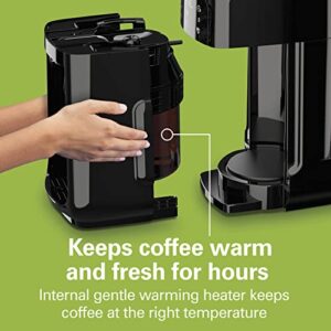 Hamilton Beach One Press Programmable Dispensing Drip Coffee Maker with 12 Cup Internal Brew Pot, Removable Water Reservoir, Black Next Gen (47600)