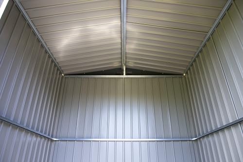 Arrow Shed Elite 14' x 14' Outdoor Lockable Gable Roof Steel Storage Shed Building, Anthracite