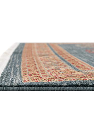 Rugs.com Kashkuli Gabbeh Collection Rug – 7' x 10' Blue Medium Rug Perfect for Bedrooms, Dining Rooms, Living Rooms