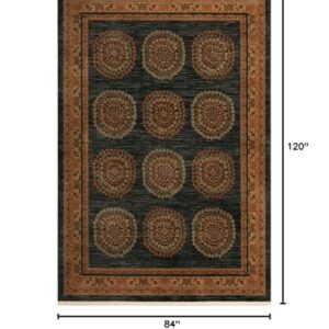 Rugs.com Kashkuli Gabbeh Collection Rug – 7' x 10' Blue Medium Rug Perfect for Bedrooms, Dining Rooms, Living Rooms