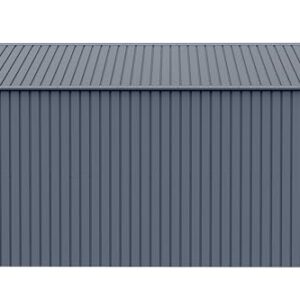 Arrow Shed Elite 14' x 14' Outdoor Lockable Gable Roof Steel Storage Shed Building, Anthracite