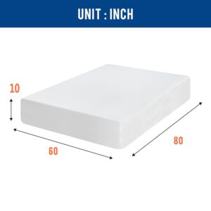 10 inch Queen Mattresses, Gel Memory Foam Queen Mattress for a Cool Sleep & Pressure Relief, Medium Firm Mattress Pad Queen Size Mattresses, Bed in a Box, CertiPUR-US Certified & White (10 in, Queen)