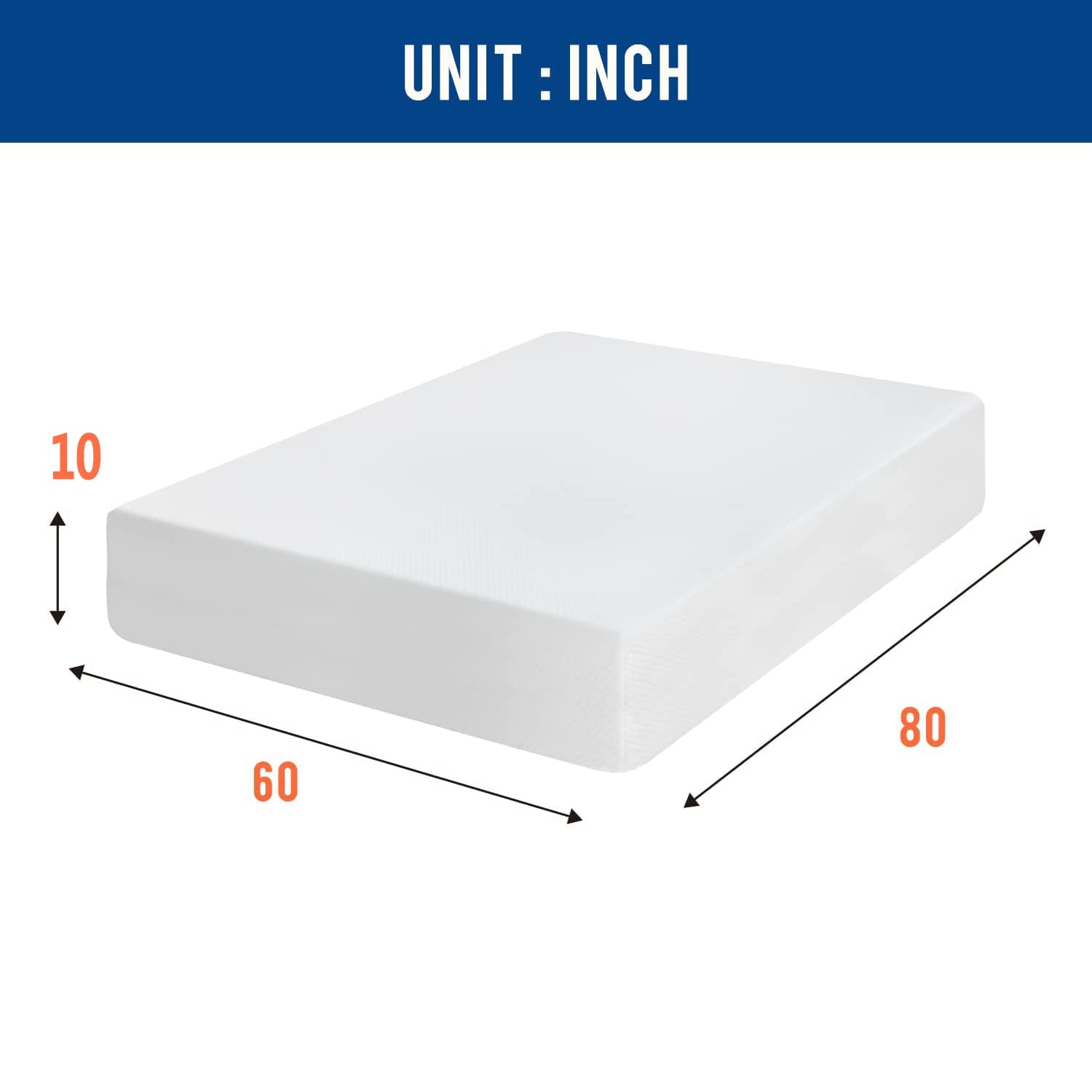 10 inch Queen Mattresses, Gel Memory Foam Queen Mattress for a Cool Sleep & Pressure Relief, Medium Firm Mattress Pad Queen Size Mattresses, Bed in a Box, CertiPUR-US Certified & White (10 in, Queen)