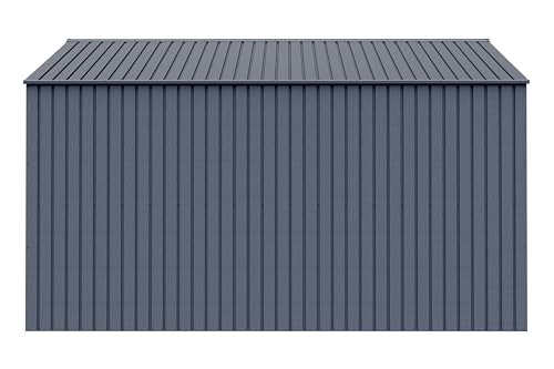 Arrow Shed Elite 14' x 12' Outdoor Lockable Gable Roof Steel Storage Shed Building, Anthracite