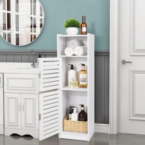 NOKAMW White Floor Standing Waterproof Bathroom Cabinets,Storage Accessories Cabinet for Bathroom,Furniture for Bathroom Bedroom Hallway,Storage Cupboard Unit with Daily use Layer 29x7.9x9.5inch