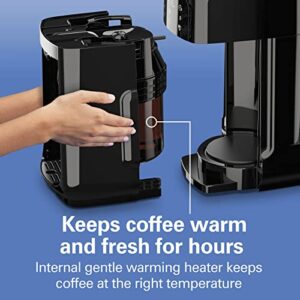 Hamilton Beach One Press Programmable Dispensing Drip Coffee Maker with 14 Cup Internal Brew Pot, Removable Water Reservoir, Black Next Gen (47601)