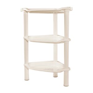 3 Tier Shower Caddy Organizer Shelf Corner, 13.5 x 10 x 26 Inches, Rustproof, Plastic Shower Rack Stands for Inside Bathroom, Bathtub, Shower pan, Beige (Round Slot Beige 3 Tier)