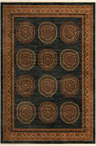 Rugs.com Kashkuli Gabbeh Collection Rug – 7' x 10' Blue Medium Rug Perfect for Bedrooms, Dining Rooms, Living Rooms