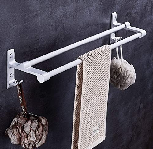 XHALERY Bathroom Kitchen Shower Bath Single Wall-Mounted Aluminum Towel Rack Towel Rack Organizer Hook Heavy and Space-Saving, Length (40 cm, 60 cm) Tower Hanger/40 * 14 * 9Cm