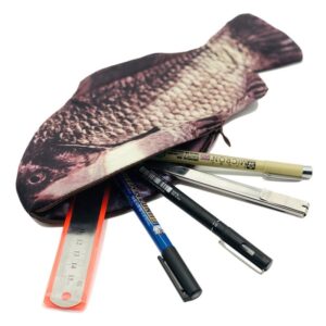 Opexicos 2Pcs Carp Pen Bag Realistic Fish Shape Make-up Pouch Pen Pencil Case with Zipper