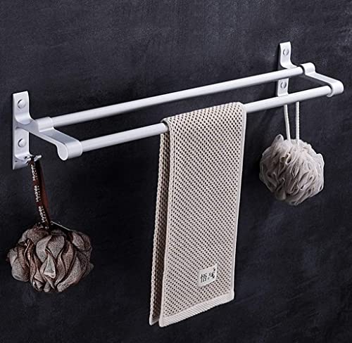 XHALERY Bathroom Kitchen Shower Bath Single Wall-Mounted Aluminum Towel Rack Towel Rack Organizer Hook Heavy and Space-Saving, Length (40 cm, 60 cm) Tower Hanger/40 * 14 * 9Cm