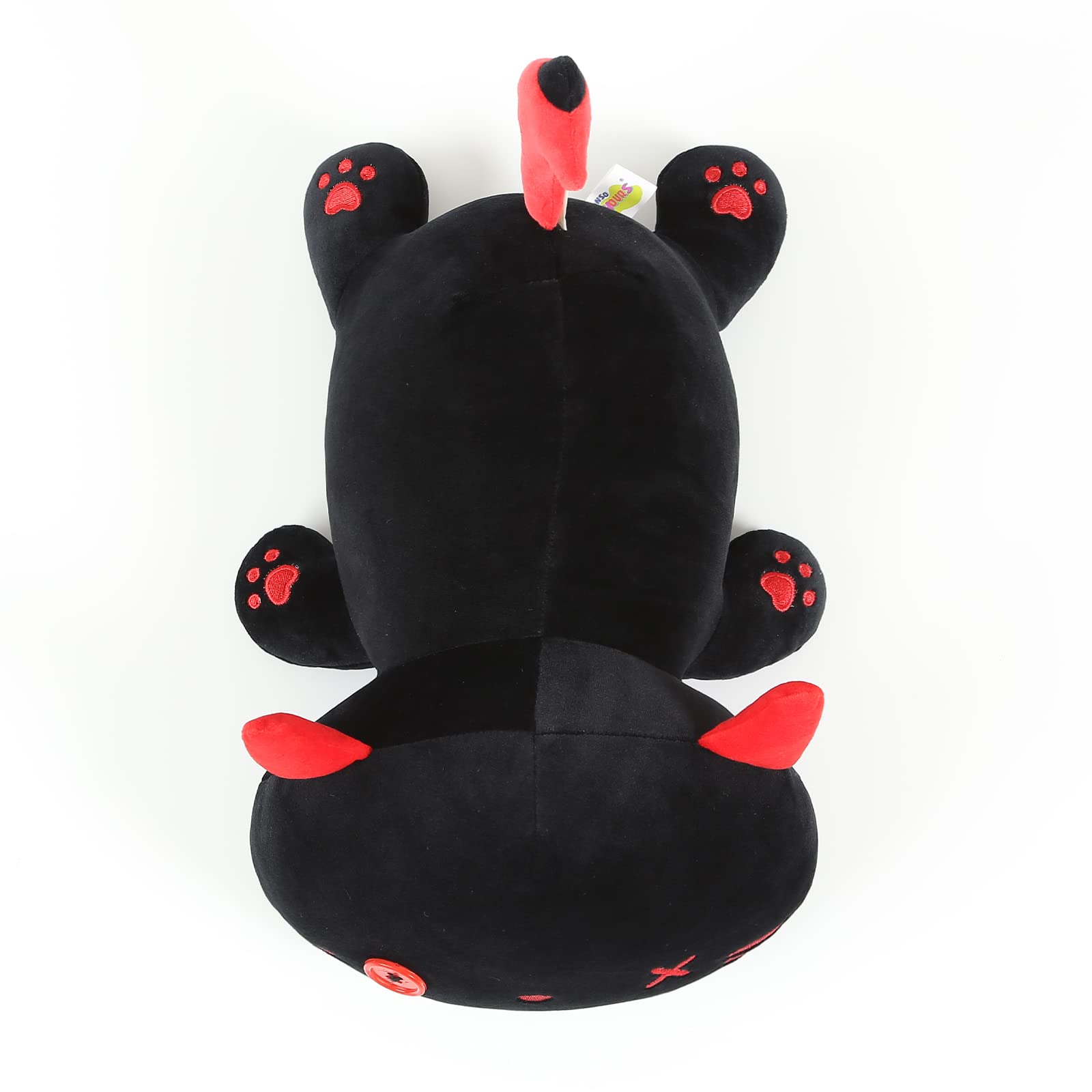 Onsoyours Cute Kitten Plush Toy Stuffed Animal Black Kitty Soft Anime Cat Plush Pillow for Kids (Devil Cat, 12")