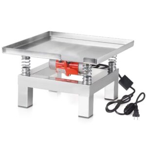 iczw concrete vibration table small vibrating test bench stainless steel 110v (13.78 x 13.78 inches)