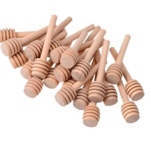 3 Inch mini wooden honey dipper sticks,honey Jar dispense drizzle honey and wedding party favors.(Pack of 130)