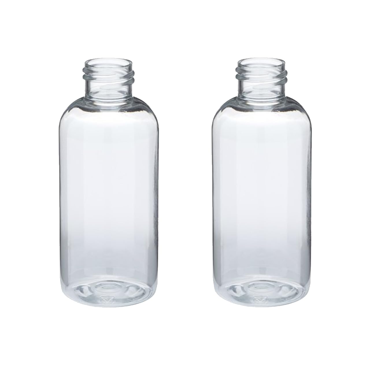 OAK & SAGE 2 Boston Round PET Plastic Bottles - 4oz - Clear - Recyclable - 24/410 Neck Closure - 2 Total