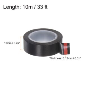 HARFINGTON Fabric PTFE Tape Roll, 0.75" x 33 ft High Temperature PTFE Adhesive Tape 0.13mm Thickness for Vacuum Sealer Machine Hand Impulse Sealers, Black