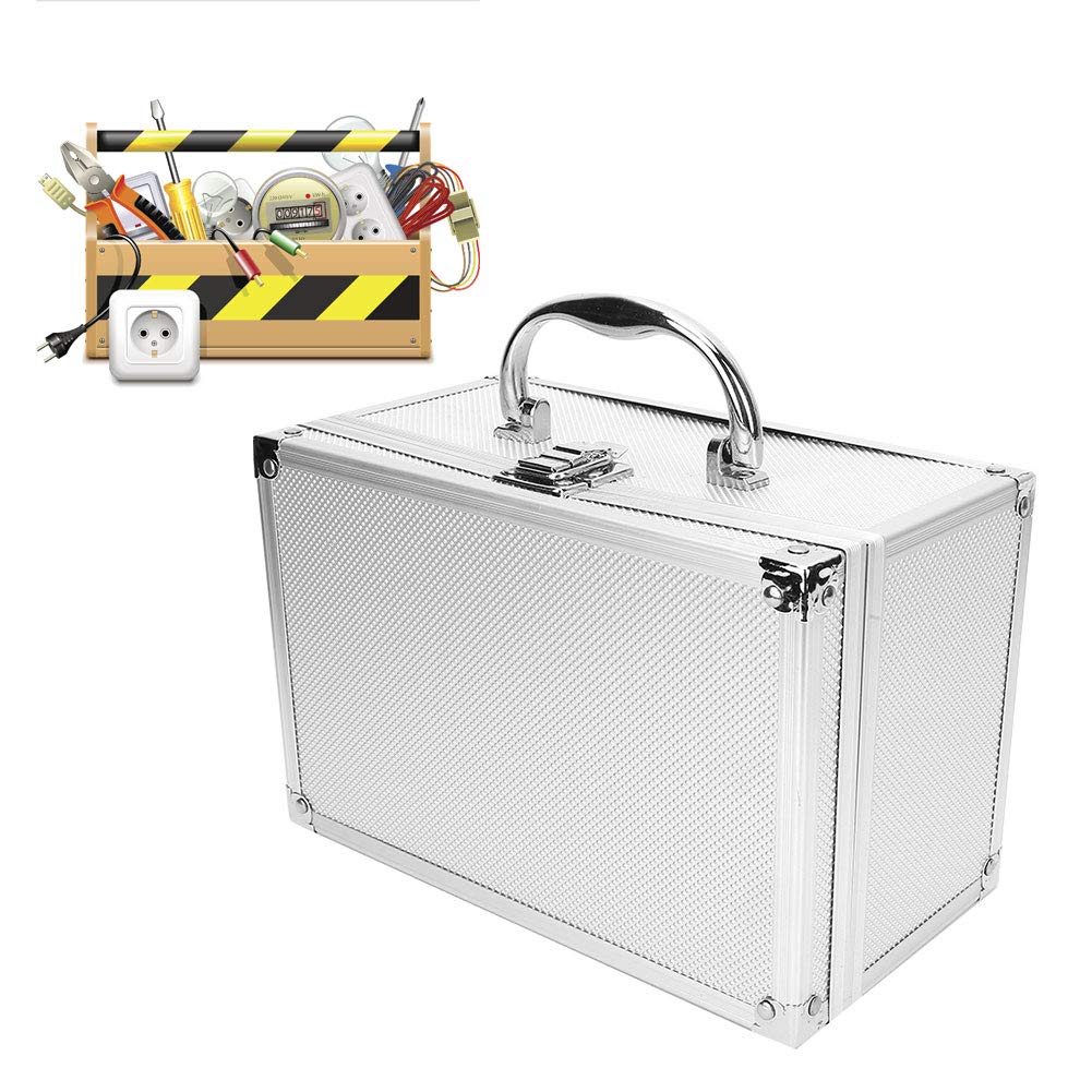 Deosdum Aluminum Tool Box, Portable Display Case Tool Case Aluminum Hard Case Equipment Tool Box Instrumentation Box 230x150x125mm