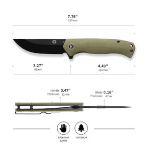 Holtzman's Gorilla Survival 'Pathfinder' Folding Knife featuring D2 Steel Blade and G10 Handle in Gift Box Set (Black+Green)