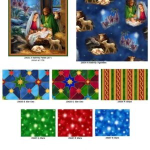 QT Fabrics The Newborn King 35.5" Nativity Panel Multi